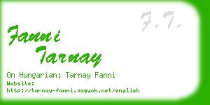 fanni tarnay business card